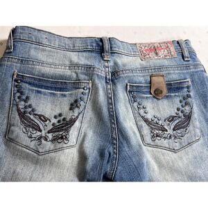 TYTE JEANS Womens Size 9 Embellished Pockets Light Wash Denim Pants Western BOHO